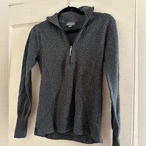 Vintage Eddie Bauer Half Zip Cotton Half Zip Sweater - Grey Size M